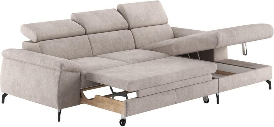 COTTA Hoekbank Kitty L-vorm met verstelbaar hoofdeind naar keuze met slaapfunctie & bedkist - Foto 5