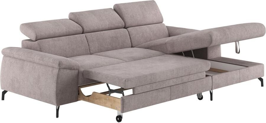 COTTA Hoekbank Kitty L-vorm met verstelbaar hoofdeind naar keuze met slaapfunctie & bedkist - Foto 2