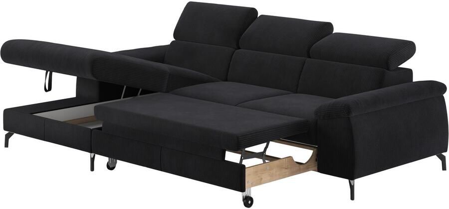 COTTA Hoekbank Kitty L-vorm met verstelbaar hoofdeind naar keuze met slaapfunctie & bedkist - Foto 3