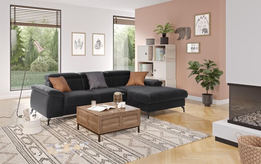 COTTA Hoekbank Kitty L-vorm met verstelbaar hoofdeind naar keuze met slaapfunctie & bedkist - Foto 5