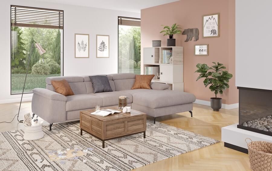 COTTA Hoekbank Kitty L-vorm met verstelbaar hoofdeind naar keuze met slaapfunctie & bedkist - Foto 4