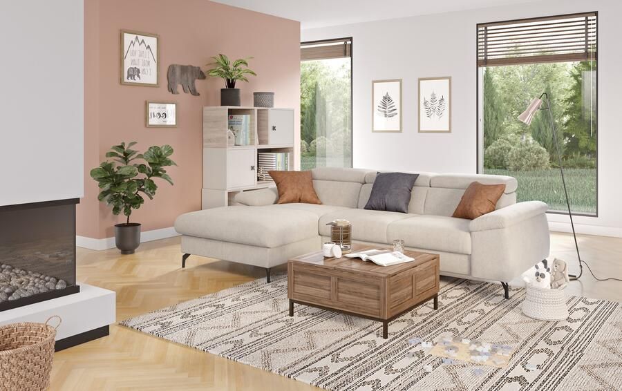 COTTA Hoekbank Kitty L-vorm met verstelbaar hoofdeind naar keuze met slaapfunctie & bedkist - Foto 5