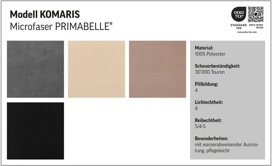 COTTA Zithoek Komaris L-vorm bestaand uit hoekbank en hocker met verstelbare hoofdsteun (set) - Foto 2