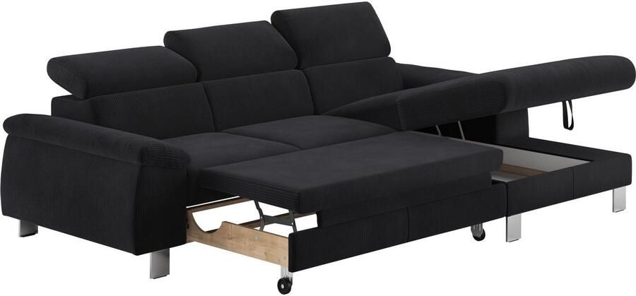 COTTA Hoekbank Komaris L-vorm met hoofdeindeverstelling keuze met bedfunctie bedlade & verlichting - Foto 4