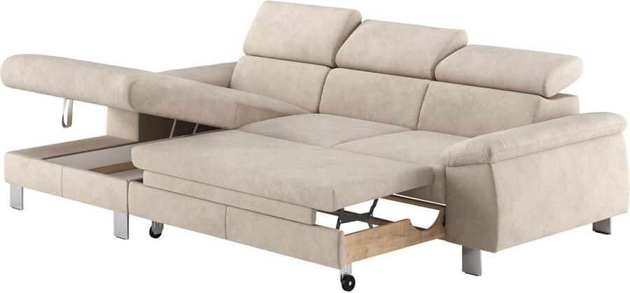 COTTA Hoekbank Komaris L-vorm met hoofdeindeverstelling keuze met bedfunctie bedlade & verlichting - Foto 4