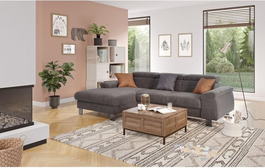 COTTA Hoekbank Komaris L-vorm met hoofdeindeverstelling keuze met bedfunctie bedlade & verlichting - Foto 3