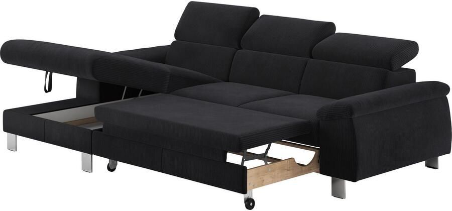 COTTA Hoekbank Komaris L-vorm met hoofdeindeverstelling keuze met bedfunctie bedlade & verlichting - Foto 4