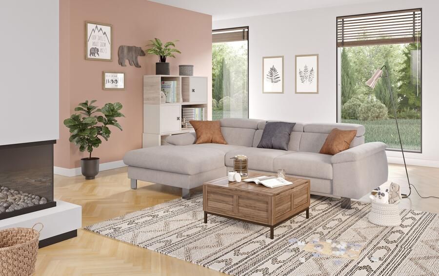 COTTA Hoekbank Komaris L-vorm met hoofdeindeverstelling keuze met bedfunctie bedlade & verlichting - Foto 5