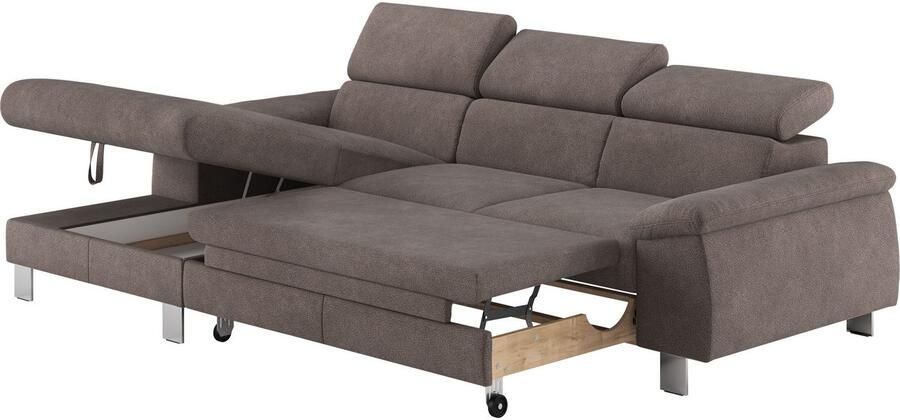 COTTA Hoekbank Komaris L-vorm met hoofdeindeverstelling keuze met bedfunctie bedlade & verlichting - Foto 4