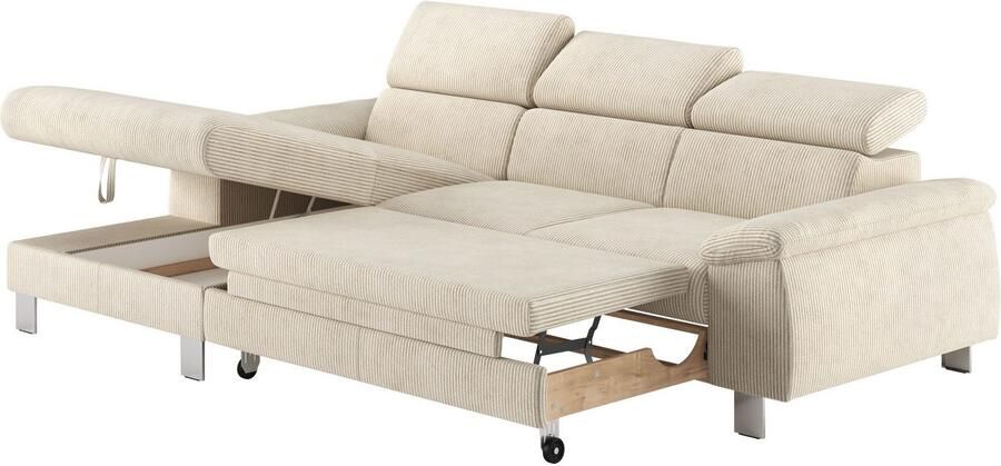 COTTA Hoekbank Komaris L-vorm met hoofdeindeverstelling keuze met bedfunctie bedlade & verlichting - Foto 3