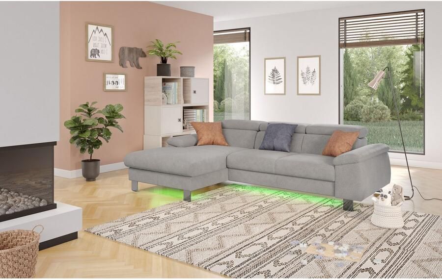 COTTA Hoekbank Komaris L-vorm met hoofdeindeverstelling keuze met bedfunctie bedlade & verlichting - Foto 3
