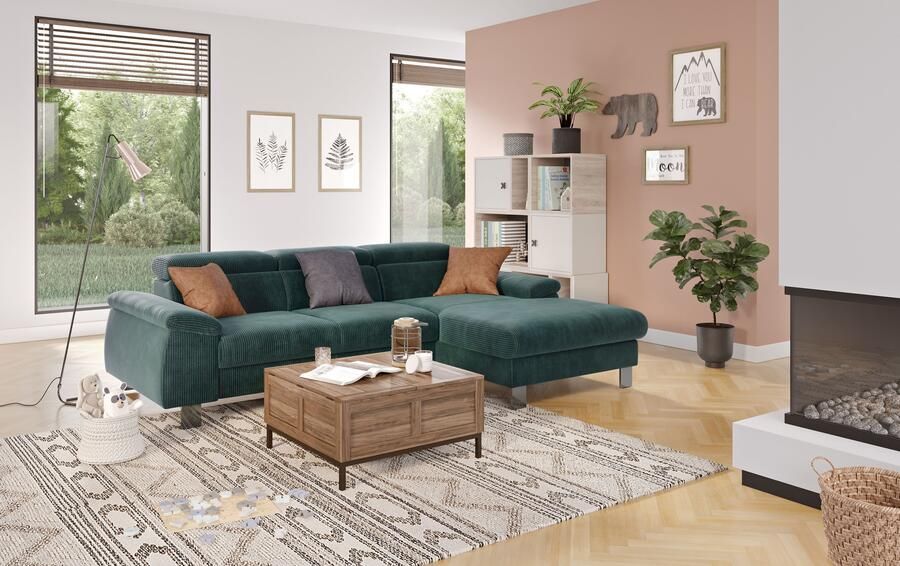 COTTA Hoekbank Komaris L-vorm met hoofdeindeverstelling keuze met bedfunctie bedlade & verlichting - Foto 5