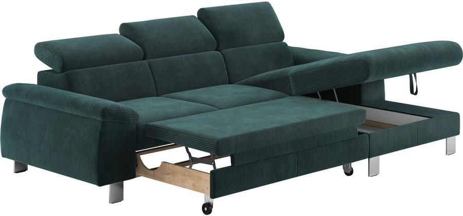 COTTA Hoekbank Komaris L-vorm met hoofdeindeverstelling keuze met bedfunctie bedlade & verlichting - Foto 3