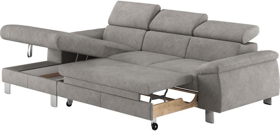 COTTA Hoekbank Komaris L-vorm met hoofdeindeverstelling keuze met bedfunctie bedlade & verlichting - Foto 3