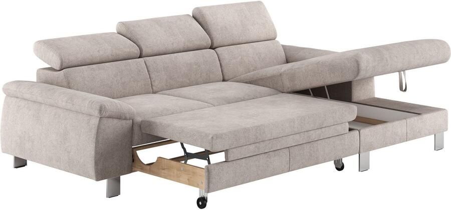 COTTA Hoekbank Komaris L-vorm met hoofdeindeverstelling keuze met bedfunctie bedlade & verlichting - Foto 4