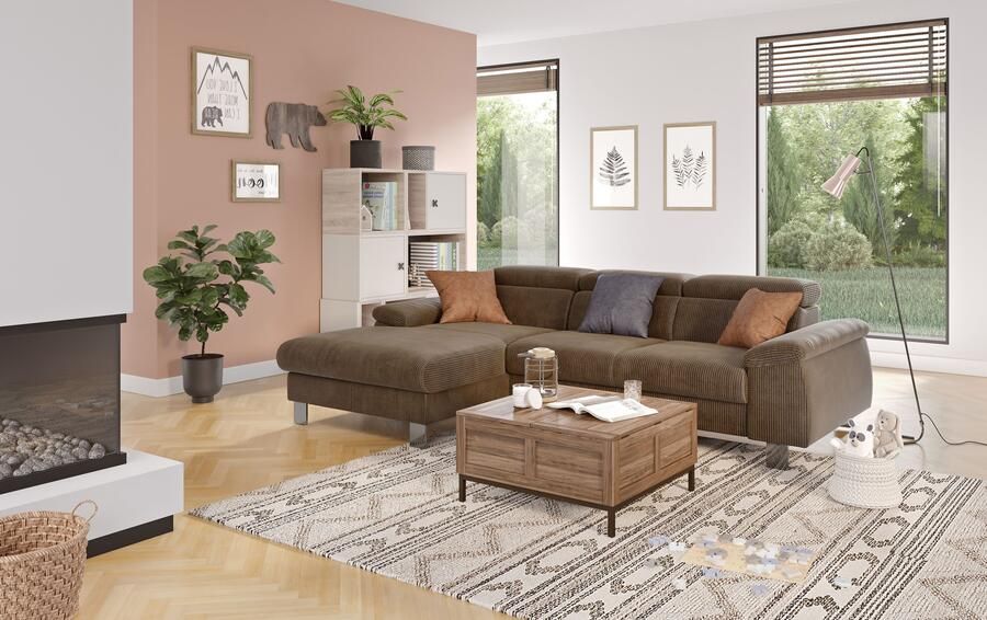 COTTA Hoekbank Komaris L-vorm met hoofdeindeverstelling keuze met bedfunctie bedlade & verlichting - Foto 4