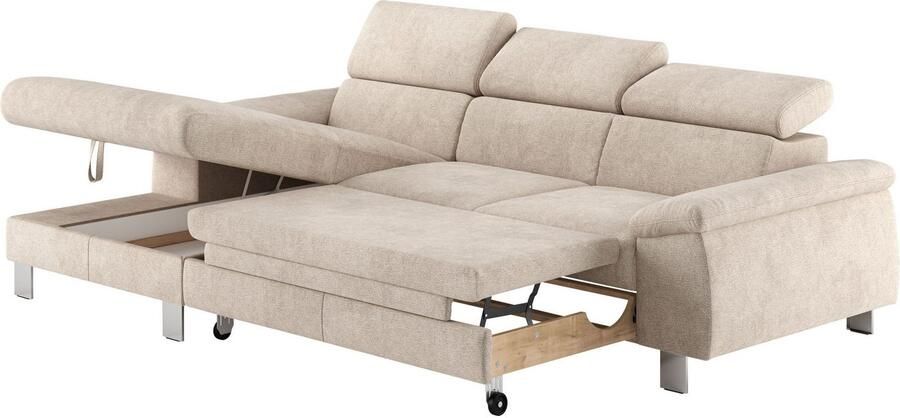 COTTA Hoekbank Komaris L-vorm met hoofdeindeverstelling keuze met bedfunctie bedlade & verlichting - Foto 4