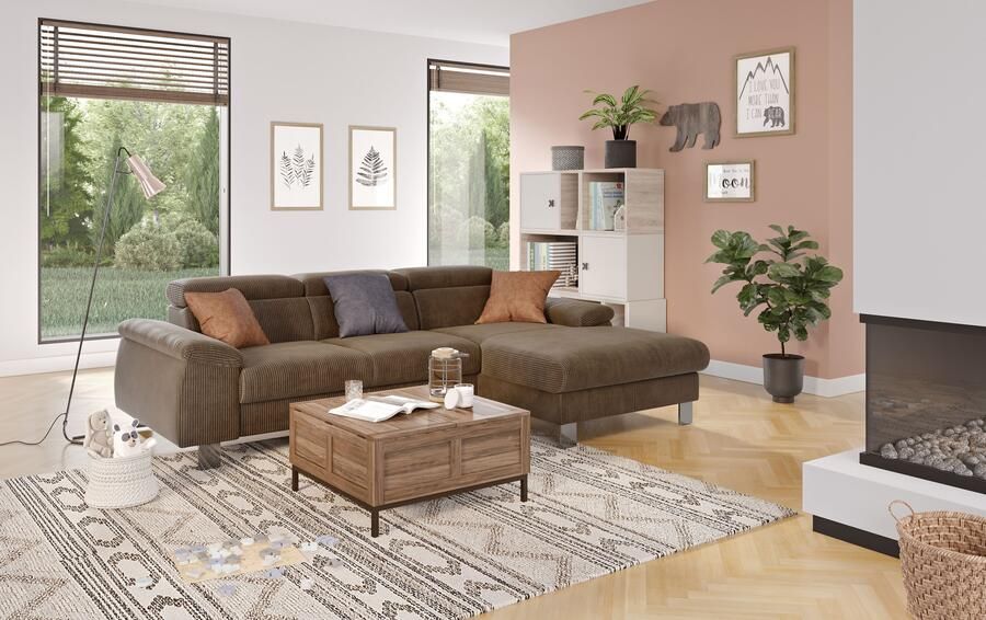 COTTA Hoekbank Komaris L-vorm met hoofdeindeverstelling keuze met bedfunctie bedlade & verlichting - Foto 5