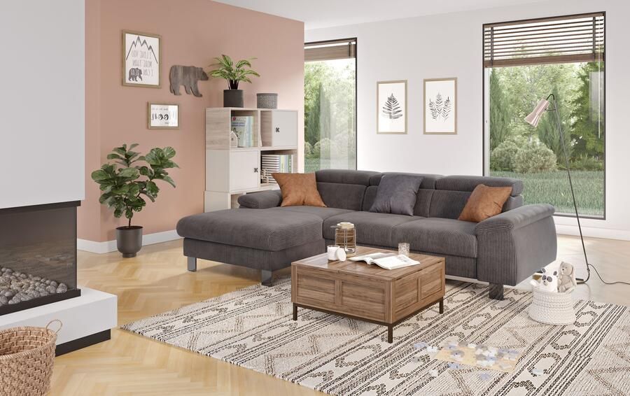 COTTA Hoekbank Komaris L-vorm met hoofdeindeverstelling keuze met bedfunctie bedlade & verlichting - Foto 5