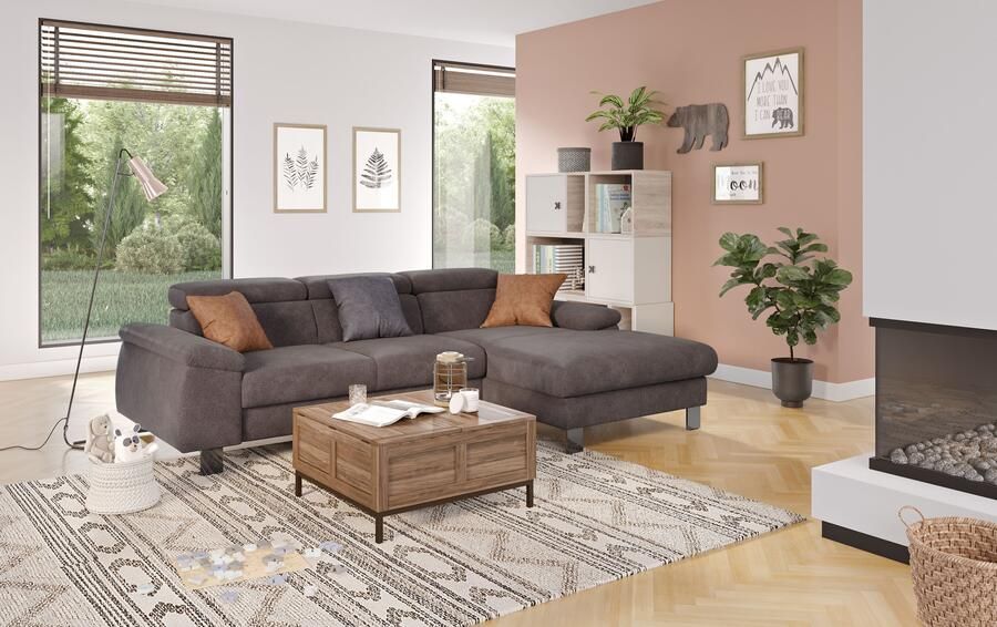 COTTA Hoekbank Komaris L-vorm met hoofdeindeverstelling keuze met bedfunctie bedlade & verlichting - Foto 5