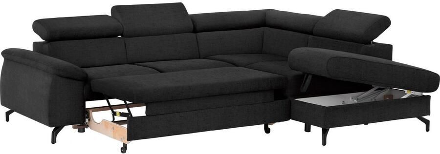 COTTA Hoekbank Komaris L-vorm met verstelbaar hoofdeind naar keuze met slaapfunctie & bedkist - Foto 7