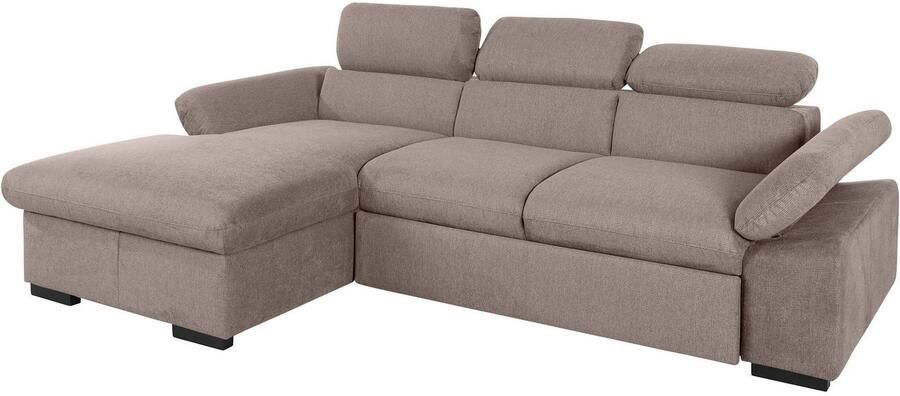 COTTA Hoekbank Lola L-vorm met hoofdeinde-functie & poef keuze met bedfunctie bedlade & armleuningverstelling (set) - Foto 6
