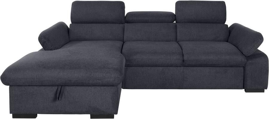 COTTA Hoekbank Lola L-vorm met hoofdeinde-functie & poef keuze met bedfunctie bedlade & armleuningverstelling (set)