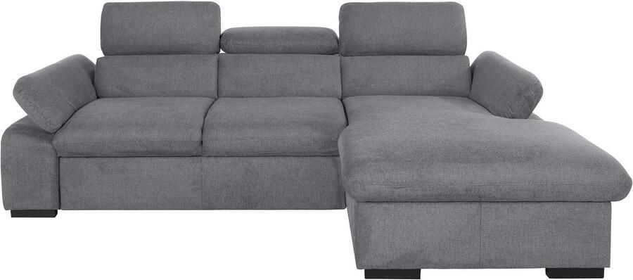 COTTA Hoekbank Lola L-vorm met hoofdeinde-functie & poef keuze met bedfunctie bedlade & armleuningverstelling (set)
