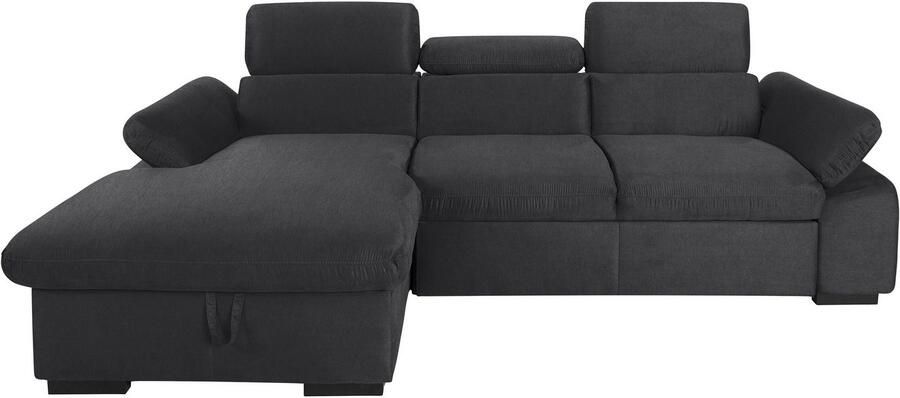 COTTA Hoekbank Lola L-vorm met hoofdeinde-functie & poef keuze met bedfunctie bedlade & armleuningverstelling (set)