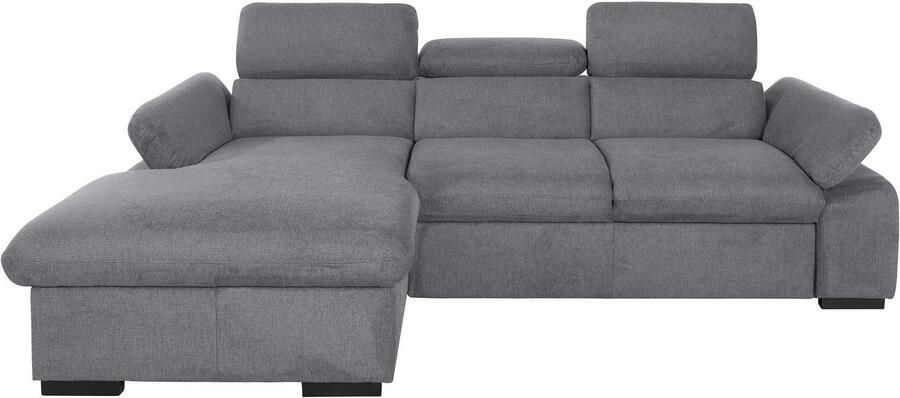 COTTA Hoekbank Lola L-vorm met hoofdeinde-functie & poef keuze met bedfunctie bedlade & armleuningverstelling (set)