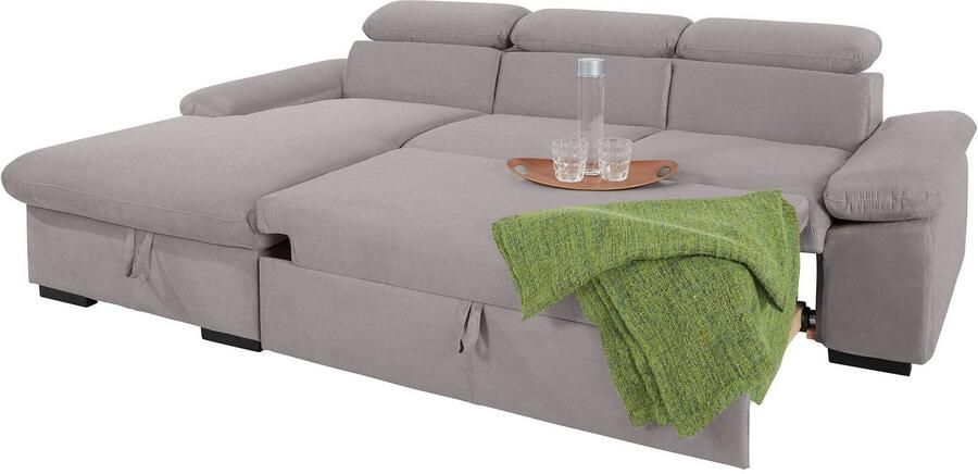 COTTA Hoekbank Lola L-vorm met hoofdeinde-functie & poef keuze met bedfunctie bedlade & armleuningverstelling (set) - Foto 7