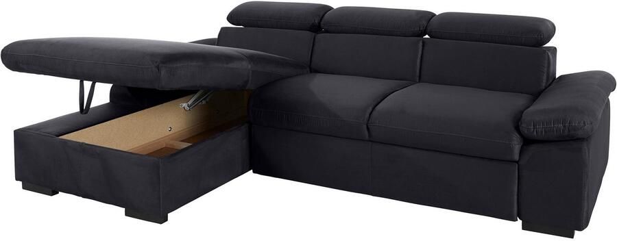 COTTA Hoekbank Lola L-vorm met hoofdeinde-functie & poef keuze met bedfunctie bedlade & armleuningverstelling (set) - Foto 13