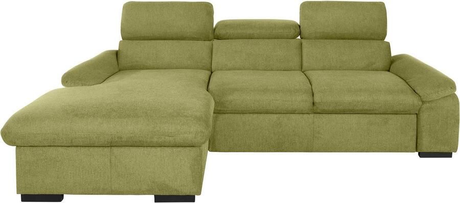 COTTA Hoekbank Lola L-vorm met hoofdeinde-functie & poef keuze met bedfunctie bedlade & armleuningverstelling (set)
