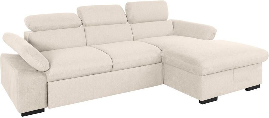 COTTA Hoekbank Lola L-vorm met hoofdeinde-functie & poef keuze met bedfunctie bedlade & armleuningverstelling (set) - Foto 12