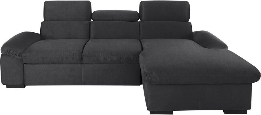 COTTA Hoekbank Lola L-vorm met hoofdeinde-functie & poef keuze met bedfunctie bedlade & armleuningverstelling (set)