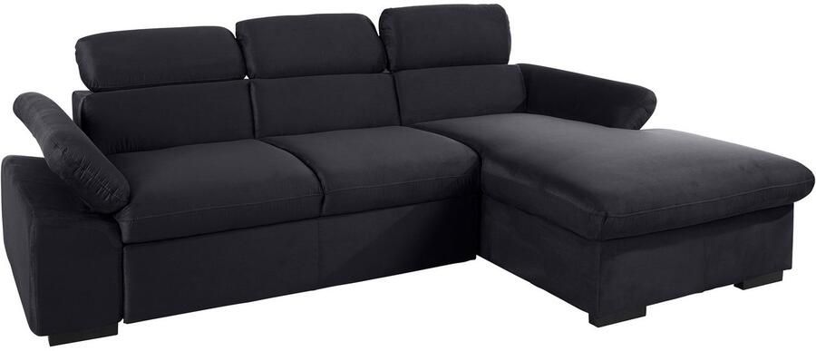 COTTA Hoekbank Lola L-vorm met hoofdeinde-functie & poef keuze met bedfunctie bedlade & armleuningverstelling (set)