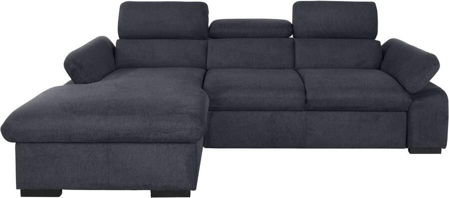 COTTA Hoekbank Lola L-vorm met hoofdeinde-functie & poef keuze met bedfunctie bedlade & armleuningverstelling (set)