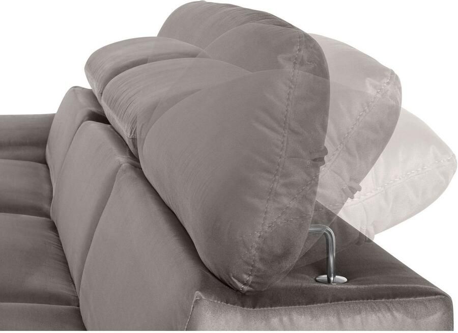 COTTA Hoekbank Lola L-vorm met hoofdeinde-functie & poef keuze met bedfunctie bedlade & armleuningverstelling (set) - Foto 3