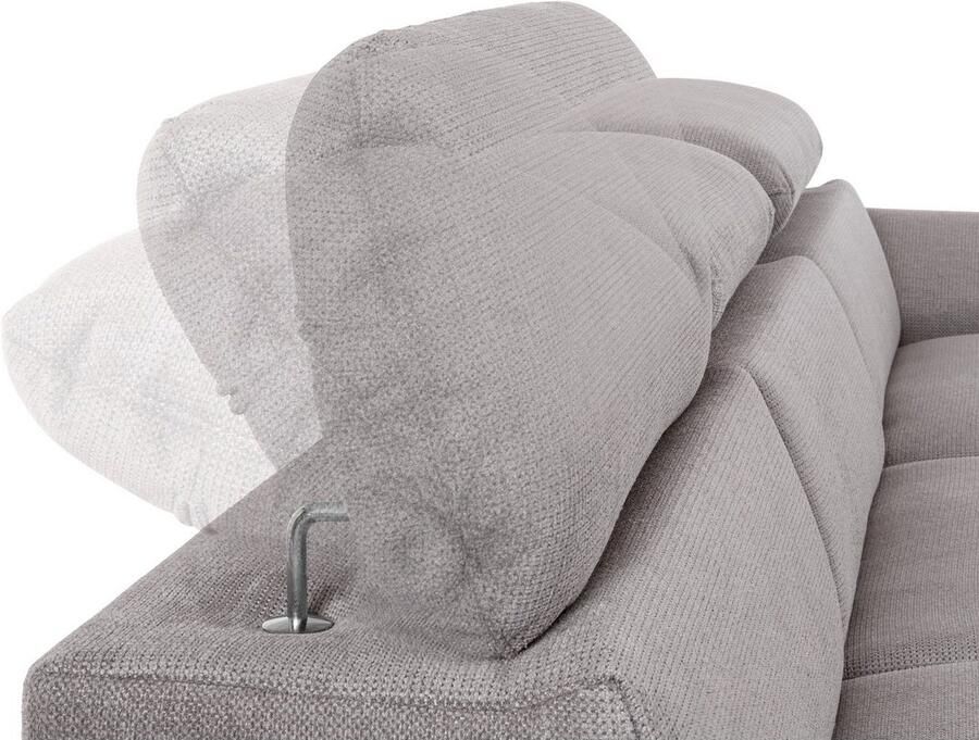 COTTA Hoekbank Lola L-vorm met hoofdeinde-functie & poef keuze met bedfunctie bedlade & armleuningverstelling (set) - Foto 2