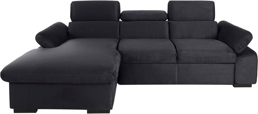 COTTA Hoekbank Lola L-vorm met hoofdeinde-functie & poef keuze met bedfunctie bedlade & armleuningverstelling (set)