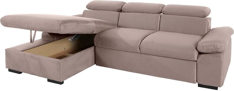 COTTA Hoekbank Lola L-vorm met hoofdeinde-functie & poef keuze met bedfunctie bedlade & armleuningverstelling (set) - Foto 13