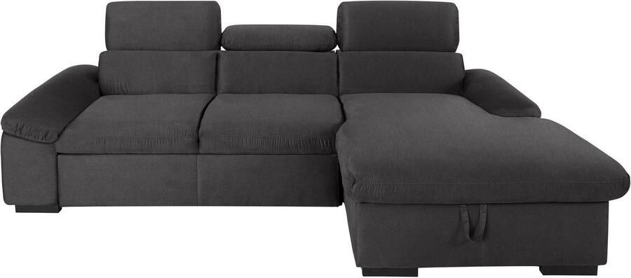 COTTA Hoekbank Lola L-vorm met hoofdeinde-functie & poef keuze met bedfunctie bedlade & armleuningverstelling (set)