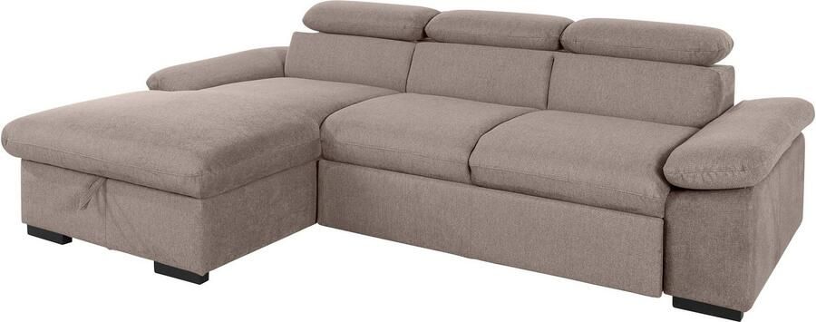 COTTA Hoekbank Lola L-vorm met hoofdeinde-functie & poef keuze met bedfunctie bedlade & armleuningverstelling (set) - Foto 13