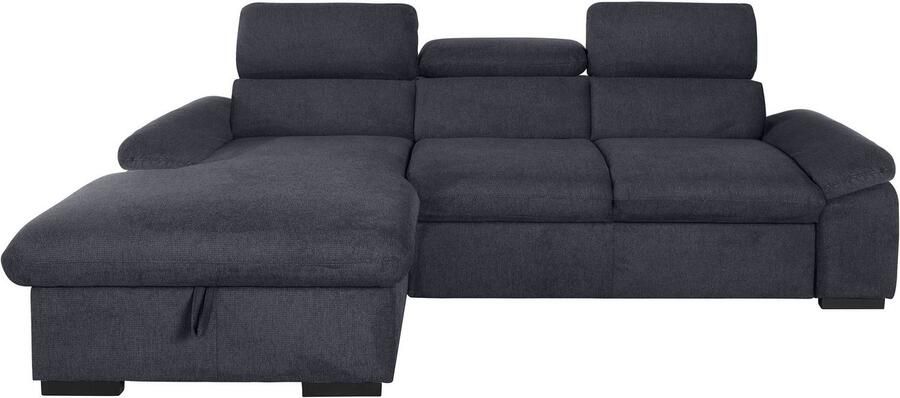 COTTA Hoekbank Lola L-vorm met hoofdeinde-functie & poef keuze met bedfunctie bedlade & armleuningverstelling (set)