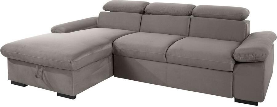 COTTA Hoekbank Lola L-vorm met hoofdeinde-functie & poef keuze met bedfunctie bedlade & armleuningverstelling (set) - Foto 10