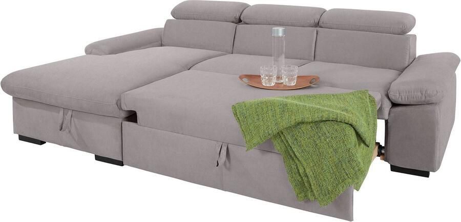 COTTA Hoekbank Lola L-vorm met hoofdeinde-functie & poef keuze met bedfunctie bedlade & armleuningverstelling (set) - Foto 8