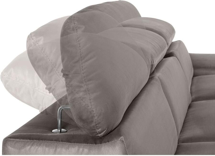 COTTA Hoekbank Lola L-vorm met hoofdeinde-functie & poef keuze met bedfunctie bedlade & armleuningverstelling (set) - Foto 3
