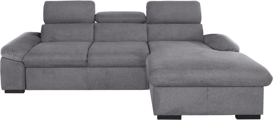 COTTA Hoekbank Lola L-vorm met hoofdeinde-functie & poef keuze met bedfunctie bedlade & armleuningverstelling (set)