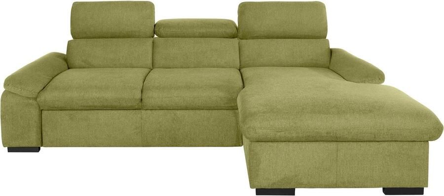 COTTA Hoekbank Lola L-vorm met hoofdeinde-functie & poef keuze met bedfunctie bedlade & armleuningverstelling (set)