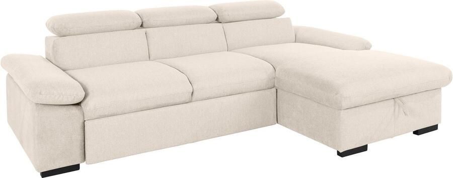 COTTA Hoekbank Lola L-vorm met hoofdeinde-functie & poef keuze met bedfunctie bedlade & armleuningverstelling (set) - Foto 15